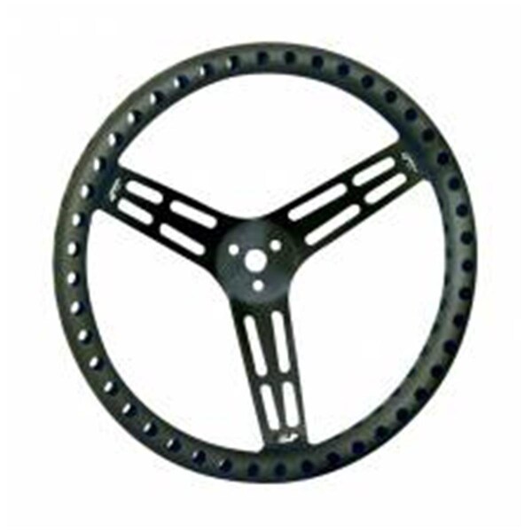 Slugfest Supplies 52-56838 15 in. Ultra Lightweight Uncoated Black Aluminum Steering Wheel - Drilled SL3624551 - main